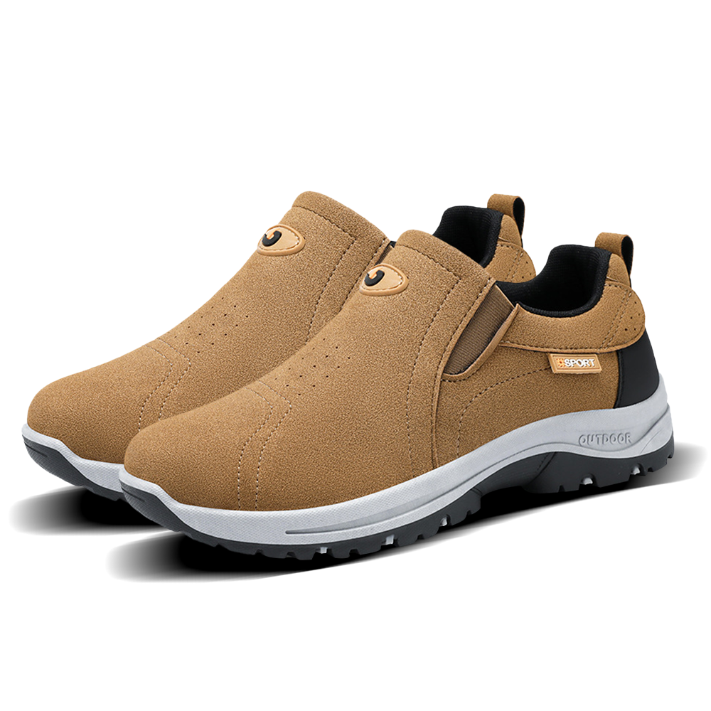 Men's Comfortable Breathable Lightweight Double Layer Waterproof Wide Toe Walking Shoes Orthopedic Shoes