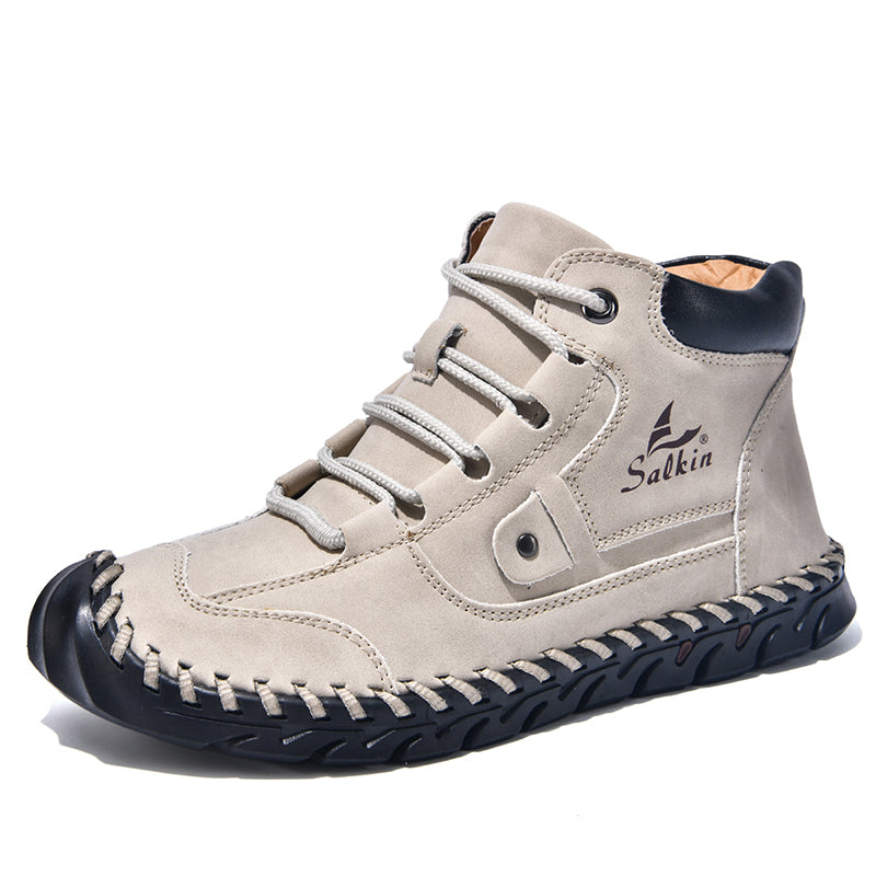 (⏰ 70% OFF – Limited Time Offer) Men’s Comfortable Orthopedic Leather Boots – Arch Support, Shock Absorbing, Wide Toe, Waterproof, Anti-Slip, Breathable, Lightweight & Handmade for Everyday & Outdoor Wear