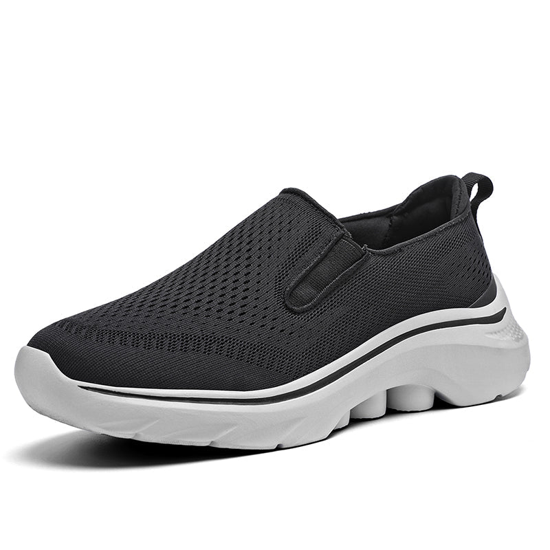 Men‘s’ Slip-On Running Walking Shoes - Zero Laces Comfort, Non-Slip Traction & Cushioned Support