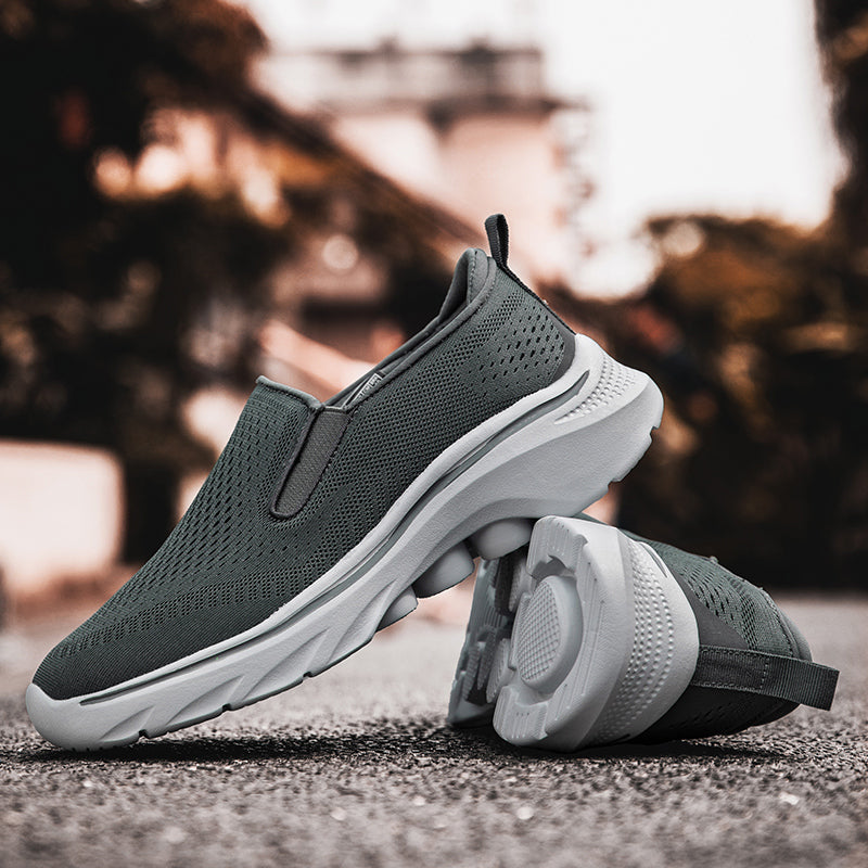 Men‘s’ Slip-On Running Walking Shoes - Zero Laces Comfort, Non-Slip Traction & Cushioned Support