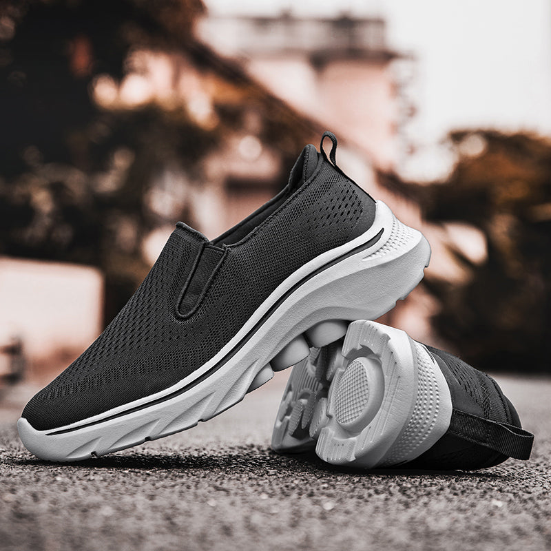 Men‘s’ Slip-On Running Walking Shoes - Zero Laces Comfort, Non-Slip Traction & Cushioned Support