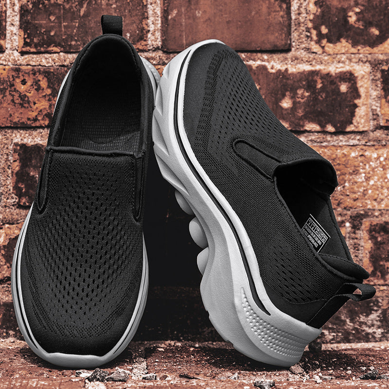 Men‘s’ Slip-On Running Walking Shoes - Zero Laces Comfort, Non-Slip Traction & Cushioned Support