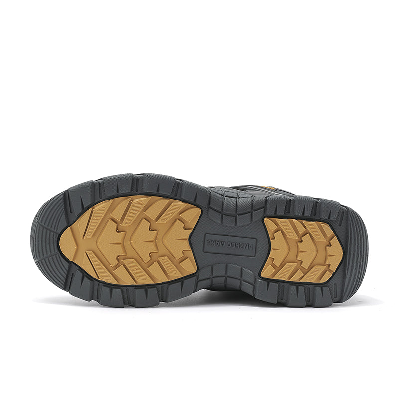 (🔥Last Day Promotion 70% OFF 🎁) Men’s Leather Hiking and Work Boots, Waterproof Lightweight Orthopedic Comfort, Slip Resistant Anti Puncture, Shock Absorbing Arch and Ankle Support, for Wet Trails Construction and Long Walks