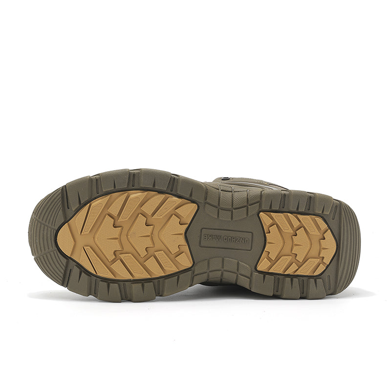 (🔥Last Day Promotion 70% OFF 🎁) Men’s Leather Hiking and Work Boots, Waterproof Lightweight Orthopedic Comfort, Slip Resistant Anti Puncture, Shock Absorbing Arch and Ankle Support, for Wet Trails Construction and Long Walks