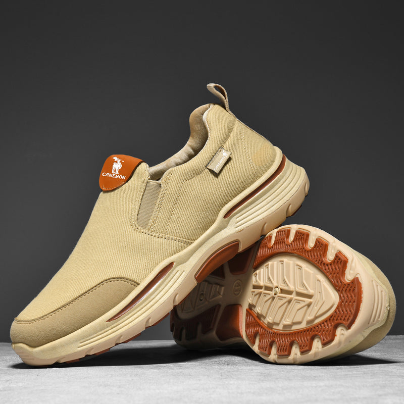 Men’s Slip-On Walking Shoes – Lightweight Cushioned Sole, Waterproof Mesh, Wide Toe Box, Arch Support & Non-Slip Traction