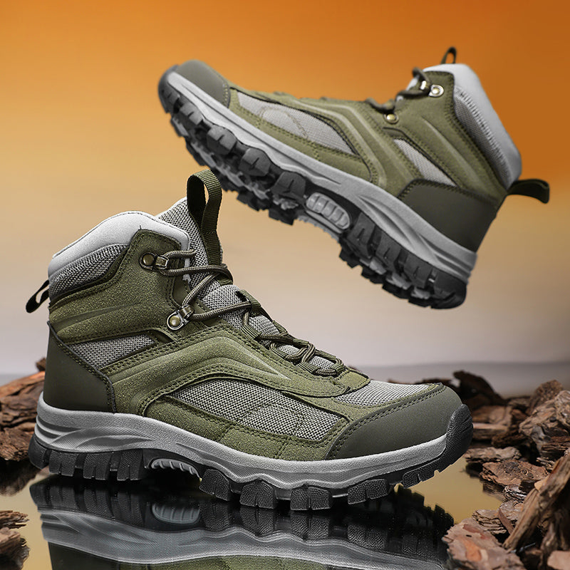 Men's Waterproof Hiking Boots - Breathable Quick-Dry Upper,Mountain Trekking & Outdoor Adventures | All-Terrain Grip & Abrasion-Proof