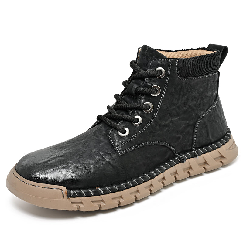 Men’s Vintage Motorcycle Work Boots – Handcrafted, Waterproof, Slip-Resistant, Durable Outdoor Footwear