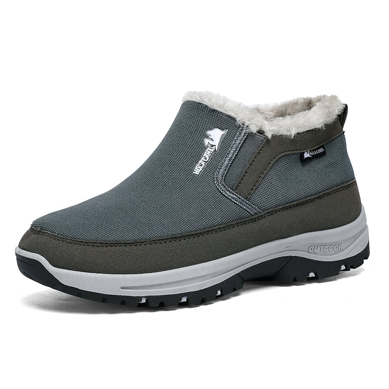 Men’s Warm Slip-On Winter Ankle Boots – Water-Repellent Upper, Windproof, Non-Slip Rubber Sole