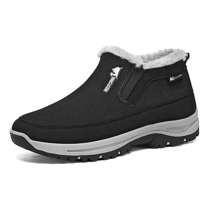 Men’s Warm Slip-On Winter Ankle Boots – Water-Repellent Upper, Windproof, Non-Slip Rubber Sole