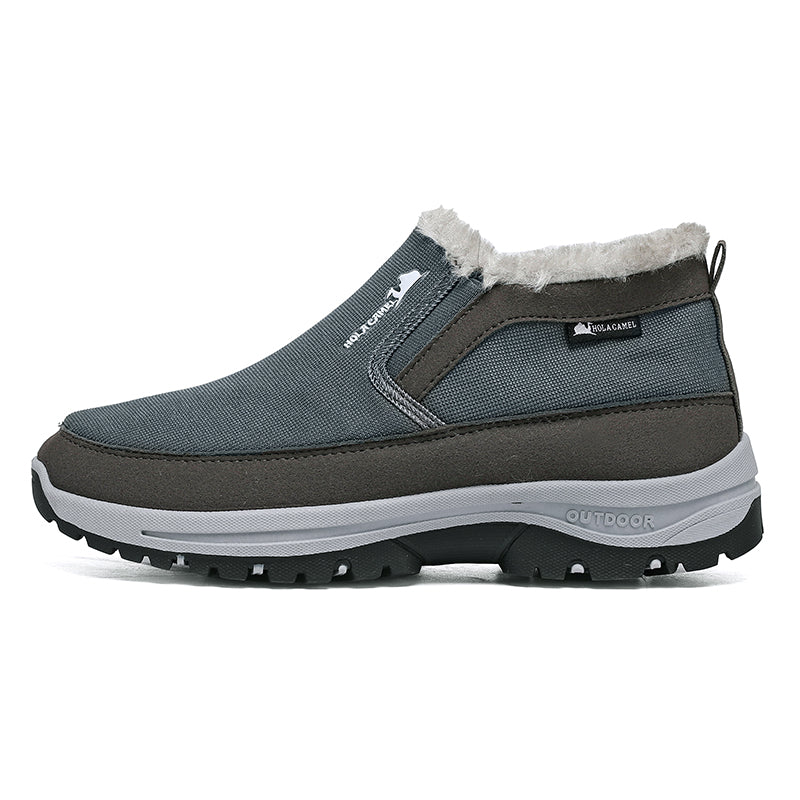 Men’s Warm Slip-On Winter Ankle Boots – Water-Repellent Upper, Windproof, Non-Slip Rubber Sole